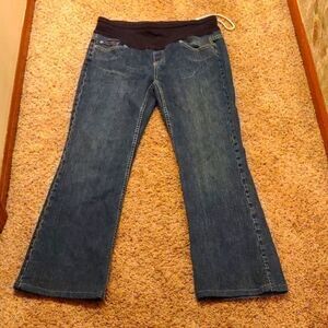 Maternity jeans women's size small medium wash adjustable drawstring‎